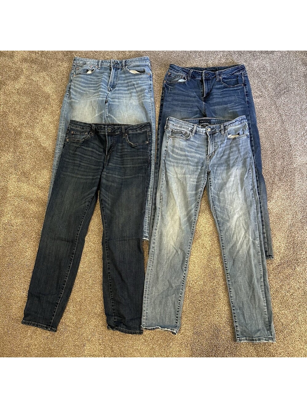 Aeropostale American Eagle Women’s Denim Jean 33-34/32 Skinny Straight LOT OF 4